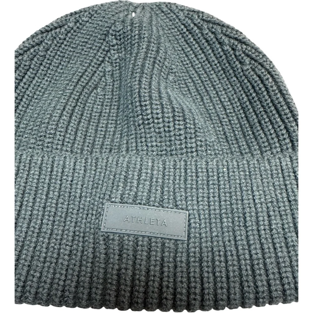Athleta Cypress Green Ribbed Beanie